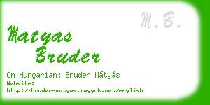 matyas bruder business card